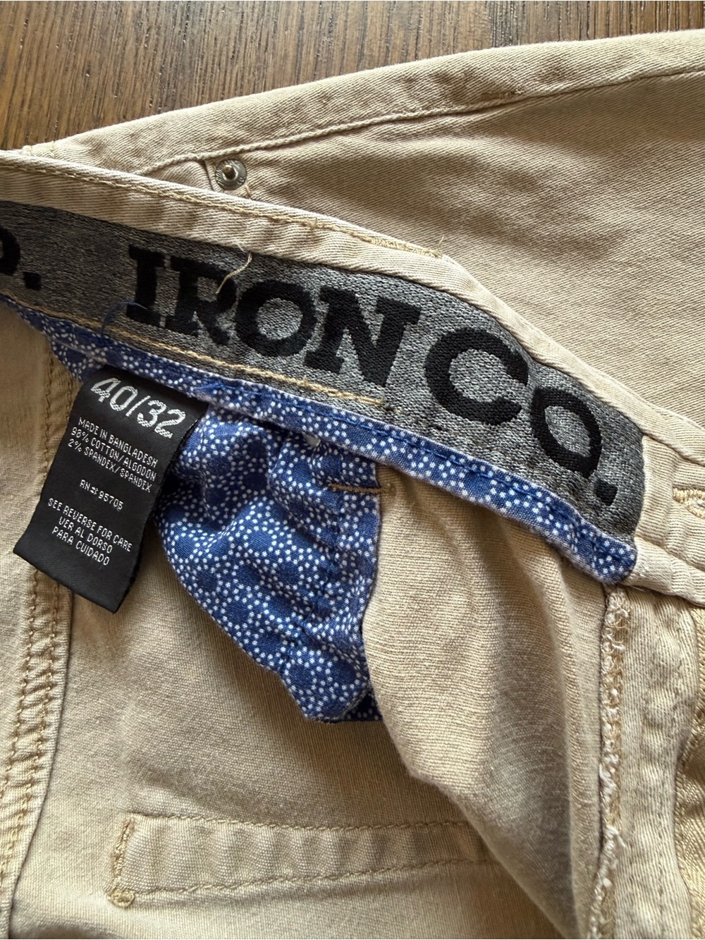 Iron Co. Men's Khaki Pants - 40x32